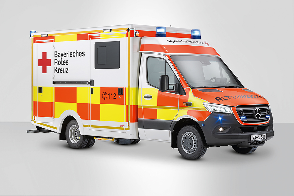 Small MMT Plastic Box Van Ambulance marked Emergency in Off White
